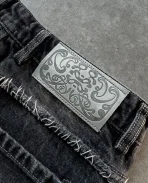 DAVRILSUPPLY Black Patch Denim Pants (2)