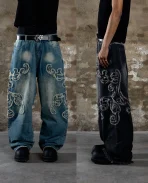 DAVRILSUPPLY Black Patch Denim Pants (3)