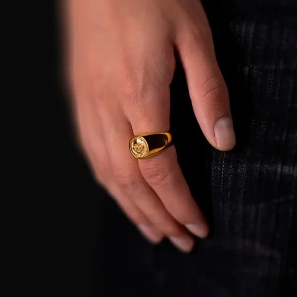 Bague DavrilSupply Simplecoin plaquée or 18 carats (2)