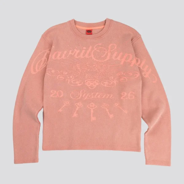 DavrilSupply T shirt à manches longues gaufrées rouge (2)