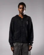 DavrilSupply Fermeture éclair classique en fourrure noire