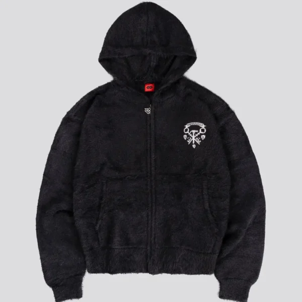 DavrilSupply Fermeture éclair classique en fourrure noire (2)