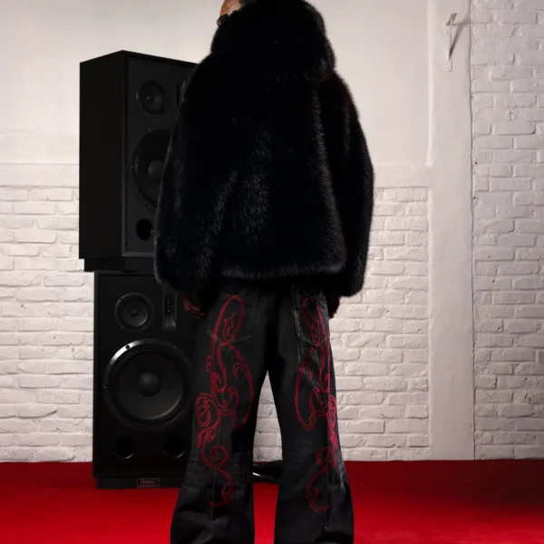 DavrilSupply Veste en fausse fourrure noire (2)