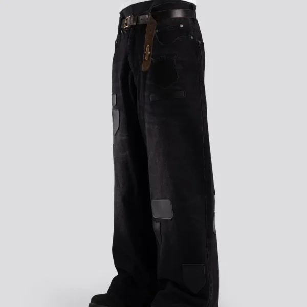 Jean DavrilSupply Ultra Loose à badges noirs (2)