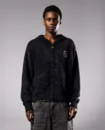 DavrilSupply Fermeture éclair classique en fourrure noire