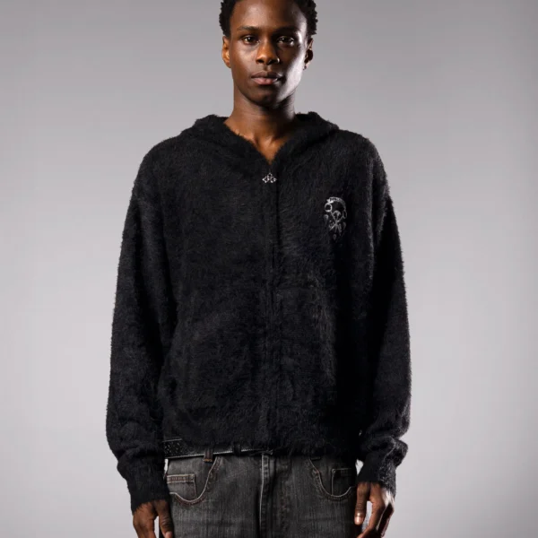 DavrilSupply Fermeture éclair classique en fourrure noire