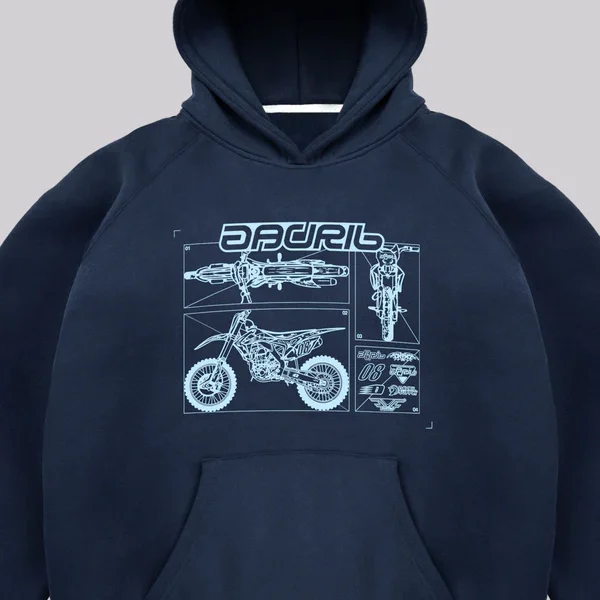 Sweat à capuche bleu Davrilsupply (2)